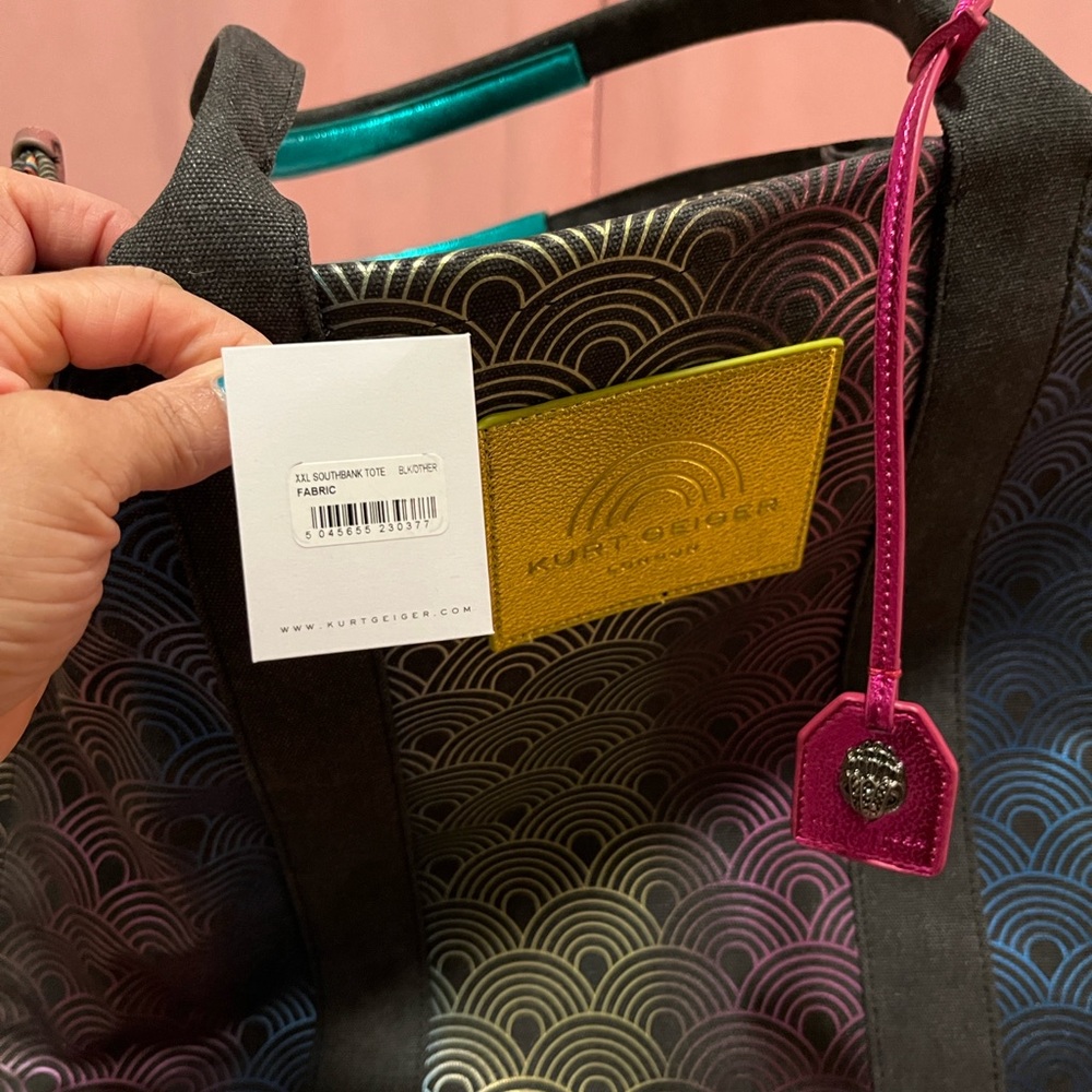 Kurt Geiger Black, Purple, Blue and other Jewel Tone Colors in a Wave Tote🖤💜💙💛 - Picture 6 of 10